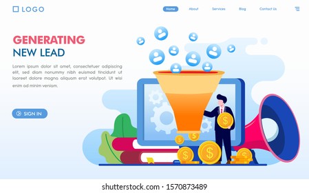 Lead Generation Landing Page Website  Illustration Vector 