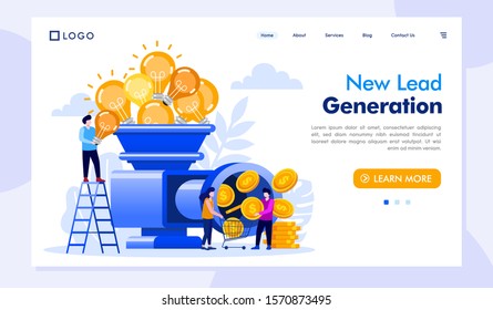 Lead generation landing page website  illustration vector 