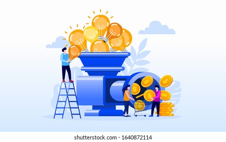 Lead generation landing page website illustration flat vector template 