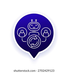 icono de línea de generación de clientes potenciales, IA para empresas