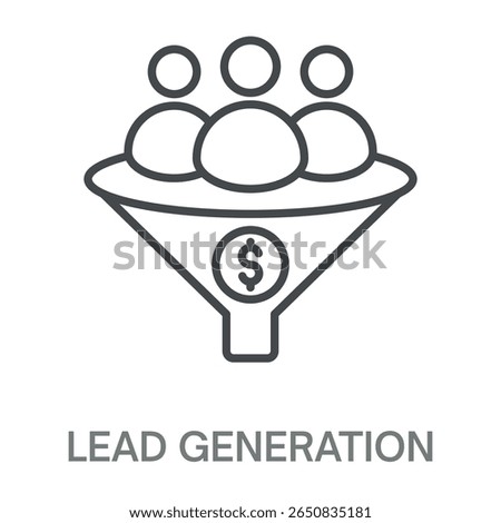 lead generation Line Icon, Outline Symbol Illustration, Editable Stroke perfect for logos and more