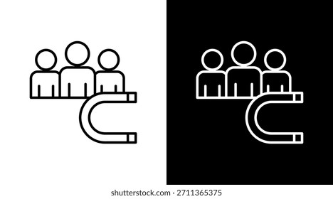 Lead Generation Outline White Icon Set Design