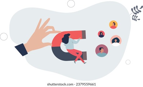 Lead generation with promotion or advertisement for sales.Business development with new customers, clients or consumers attraction.flat vector illustration