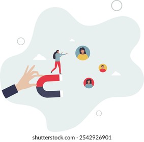 Lead generation with promotion or advertisement for sales.flat characters.