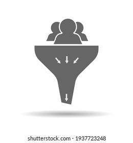 Lead generation. The sales funnel. Simple vector icon isolated on a white background