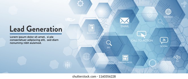 Lead Generation Web Header Banner - Attract leads for target audience to increase revenue growth and sales