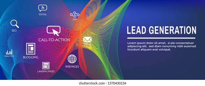 Lead Generation Web Header Banner : Attract leads for target audience to increase revenue growth and sales