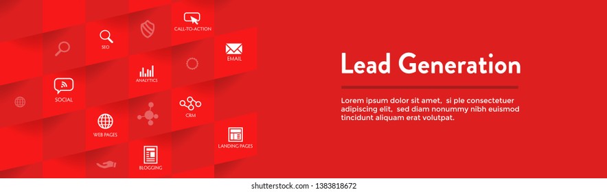 Lead Generation Web Header Banner : Attract leads for target audience to increase revenue growth and sales