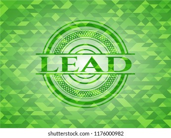 lead green emblem with triangle mosaic background