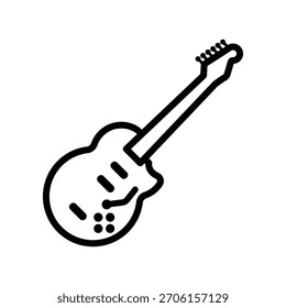 Ícono de la guitarra principal, Vector de línea