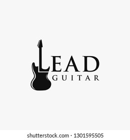 Lead Guitar wordmark logo vector template on white background