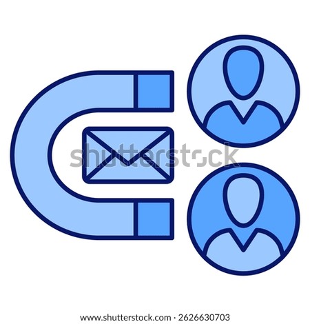 Lead icon represented by Lead symbol Blue style.
