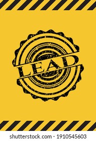 lead inside warning sign, black grunge emblem. Vector Illustration. Detailed. 