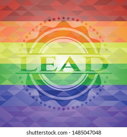 lead lgbt colors emblem. Vector Illustration. Mosaic.