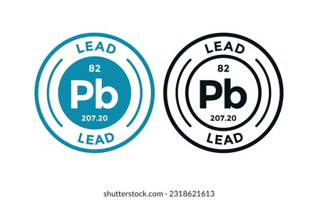 LEAD logo badge design. this is chemical element of periodic table symbol. Suitable for business, technology, molecule, atomic symbol 