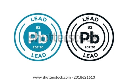 LEAD logo badge design. this is chemical element of periodic table symbol. Suitable for business, technology, molecule, atomic symbol 