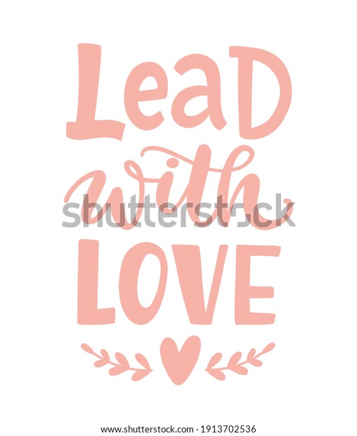 Lead Love Hand Written Lettering Valentines Stock Vector (Royalty Free