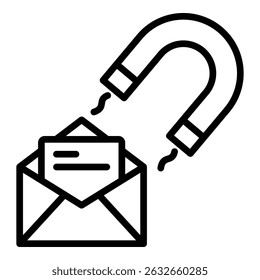 Lead Magnet Icon Line Style For Various Design Purposes