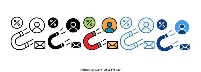 Lead Magnet Icon Set Multiple Style Collection