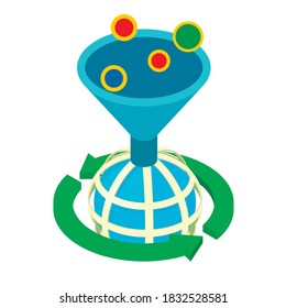 Lead management icon. Isometric illustration of lead management vector icon for web