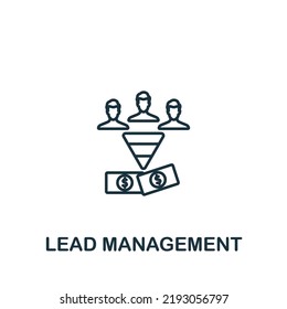 Lead Management icon. Line simple icon for templates, web design and infographics