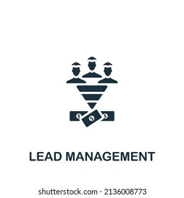 Lead Management icon. Monochrome simple icon for templates, web design and infographics