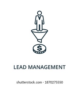 Lead Management icon. Simple line element from reputation management collection. Filled Lead Management icon for templates, infographics and more.