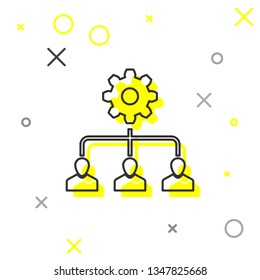 Lead management line icon isolated on white background. Vector Illustration
