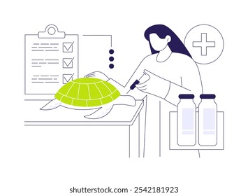 Lead marine conservation project abstract concept vector illustration. Marine biologist deals with fauna conservation, environment and ecosystem protection, earth science abstract metaphor.