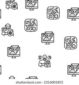 lead marketing generation vector seamless pattern thin line illustration
