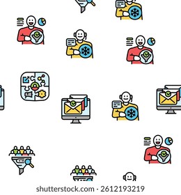lead marketing generation vector seamless pattern thin line illustration