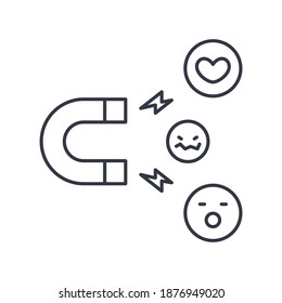Lead marketing icon, linear isolated illustration, thin line vector, web design sign, outline concept symbol with editable stroke on white background.