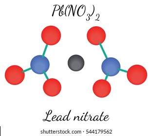 Lead nitrate PbN2O6molecule isolated on white