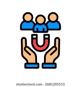 Lead Nurturing Icon Lineal Color Vector Illustration