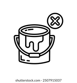 Lead Paint Outline Icon, Vector illustration