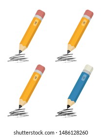 Lead pencil collection vector illustration. Pencils isolated on white background. Drawing pencils vector. 