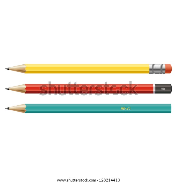 Lead Pencils On White Background Vector Stock Vector (Royalty Free ...