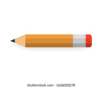 Lead pencils various length on white background.