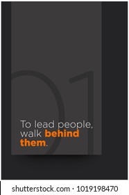To Lead People, Walk Behind Them Motivational Minimalist Poster Quote Design