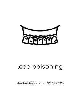 Lead poisoning icon. Trendy modern flat linear vector Lead poisoning icon on white background from thin line Diseases collection, editable outline stroke vector illustration