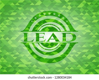 lead realistic green emblem. Mosaic background