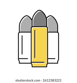 lead round nose soft point bullet color icon vector. lead round nose soft point bullet sign. isolated symbol illustration