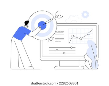 Lead scoring abstract concept vector illustration. Lead management, marketing statistics software, predictive scoring, analytics automation service, digital promo campaign abstract metaphor.