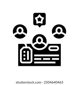 lead scoring technical sales engineer glyph icon vector. lead scoring technical sales engineer sign. isolated symbol illustration