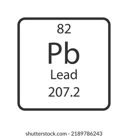 Lead symbol. Chemical element of the periodic table. Vector illustration.