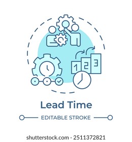 Lead time concept icon. Agile planning, marketing. Workflow methodology, business. Round shape line illustration. Abstract idea. Graphic design. Easy to use in infographic, presentation
