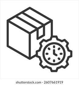 Lead Time Management Outline Icon Vector Illustration