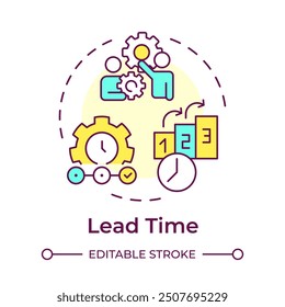 Lead time multi color concept icon. Agile planning, marketing. Workflow methodology. Round shape line illustration. Abstract idea. Graphic design. Easy to use in infographic, presentation