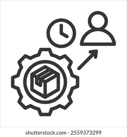 Lead Time Outline Icon Vector Illustration