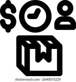 Lead Time, Procurement, Buying Outline Icon